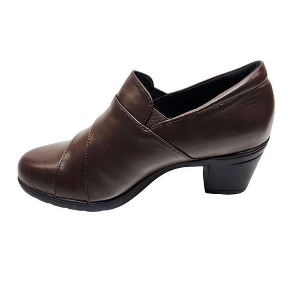 Centro Point Womens Brown Block Heel Loafers Size 8.5 Leather Slip-On - Picture 11 of 13